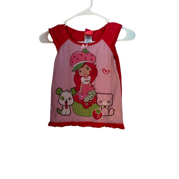 Strawberry Shortcake Tops - Y2K strawberry shortcake baby tee size XXS